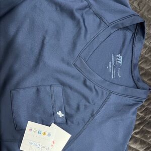 Women's Blue V-Neck Top